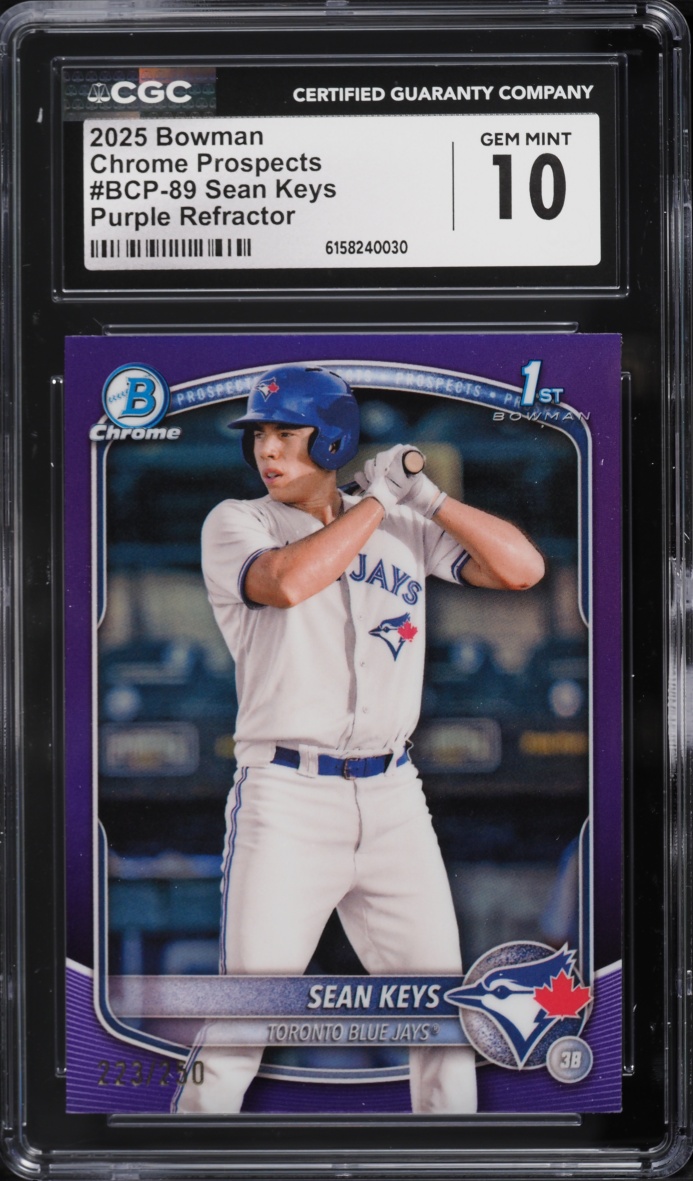 2025 Bowman Chrome Purple Refractor Sean Keys PROSPECT /250 #BCP-89 CGC 10 GEM MINT