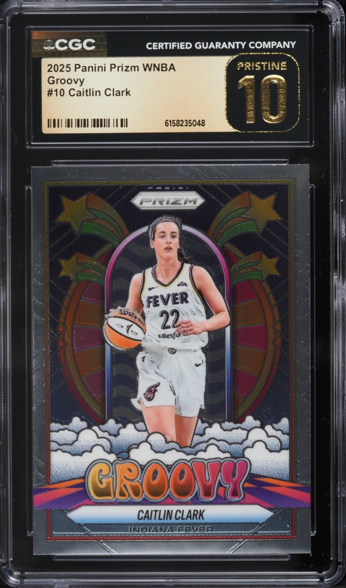2025 Panini Prizm WNBA Groovy Caitlin Clark #10 CGC 10 PRISTINE