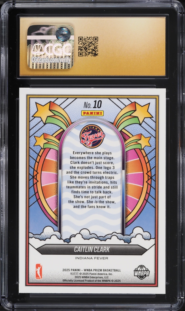 2025 Panini Prizm WNBA Groovy Caitlin Clark #10 CGC 10 PRISTINE