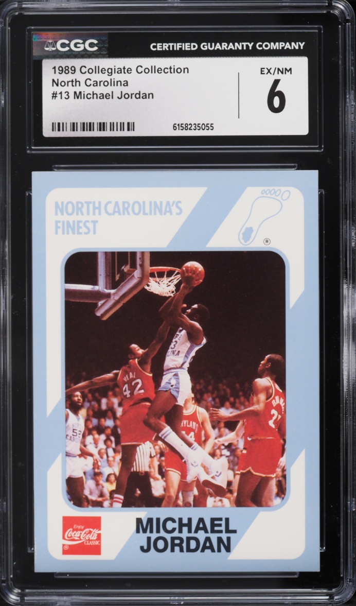 1989 Collegiate Collection North Carolina Michael Jordan #13 CGC 6 EXMT