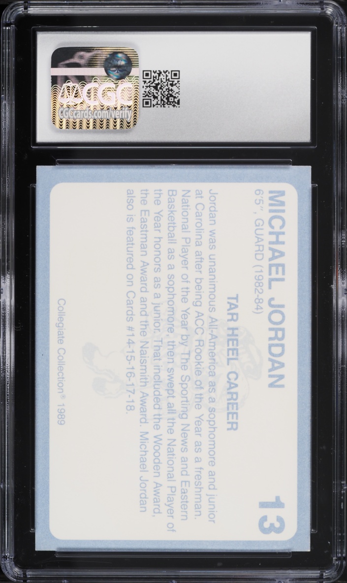 1989 Collegiate Collection North Carolina Michael Jordan #13 CGC 6 EXMT