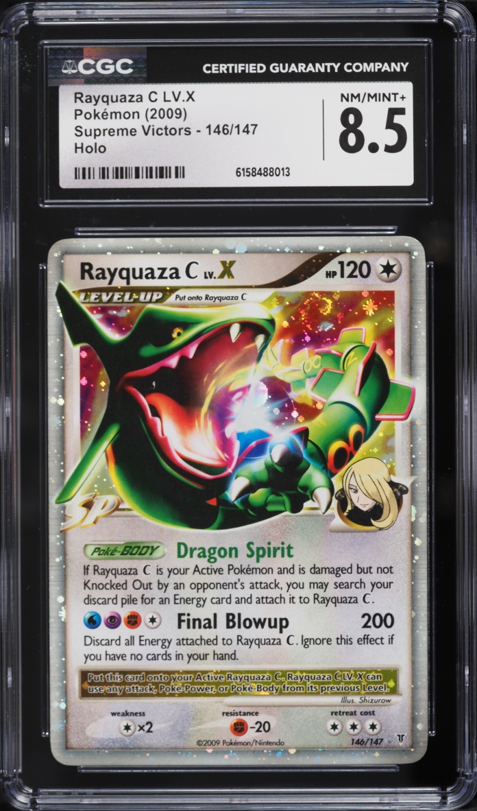 2009 Pokemon Platinum Supreme Victors Holo Rayquaza C LV.X #146 CGC 8.5 NM-MT+