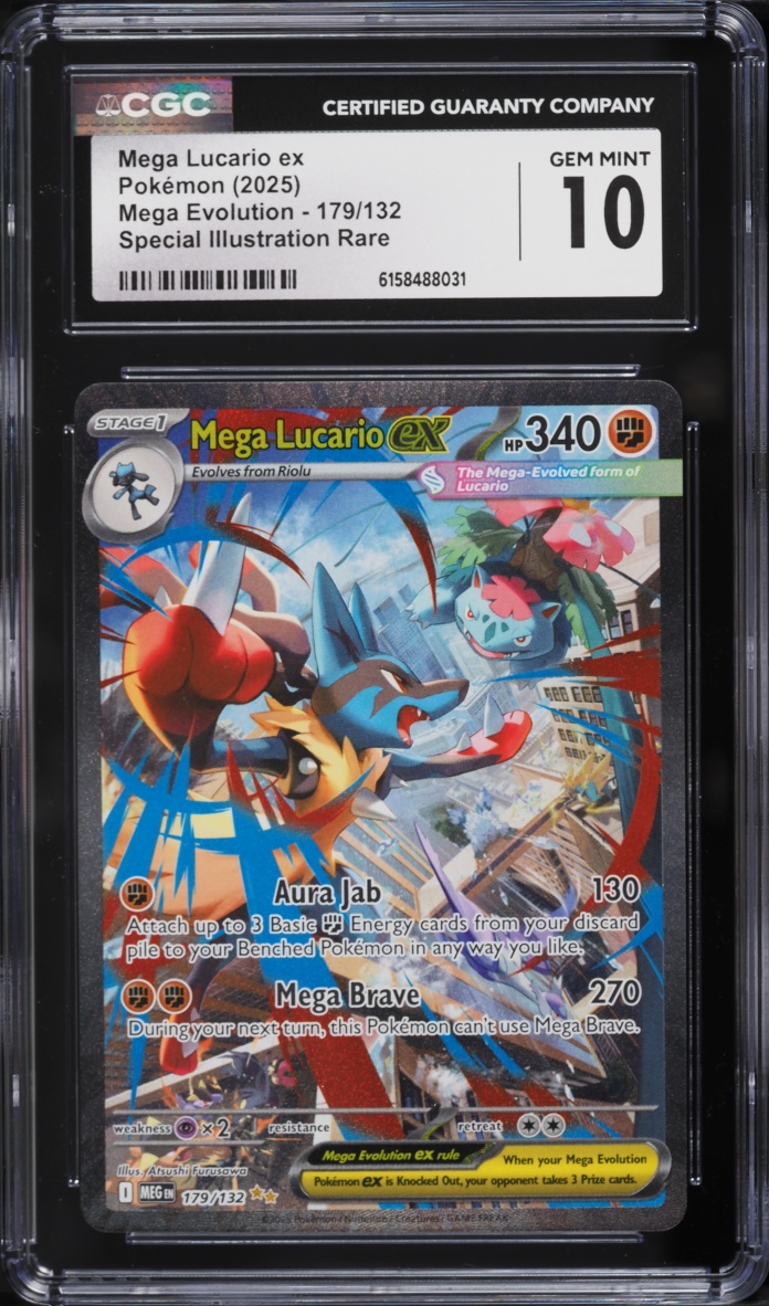 2025 Pokemon Mega Evolution SIR Mega Lucario ex #179 CGC 10 GEM MINT