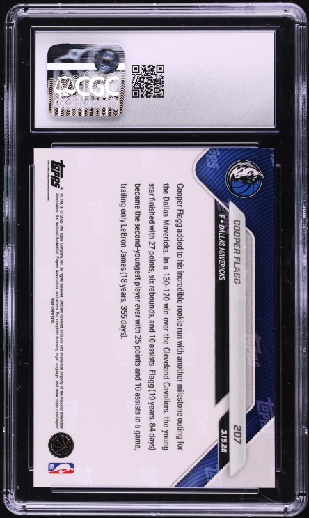 2025 Topps Now Cooper Flagg ROOKIE #207 CGC 9 MINT