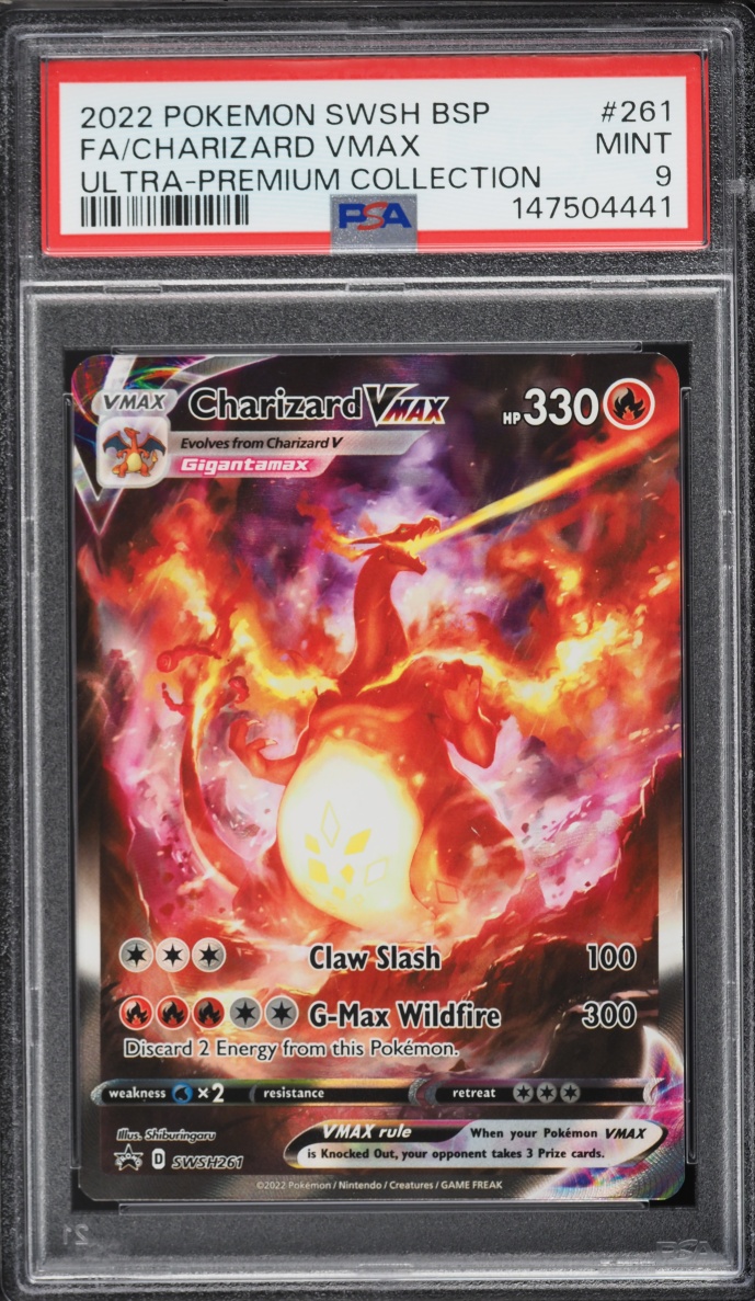2022 Pokemon Sword & Shield Promo Ultra Premium Full Art Charizard VMAX #SWSH261 PSA 9 MINT