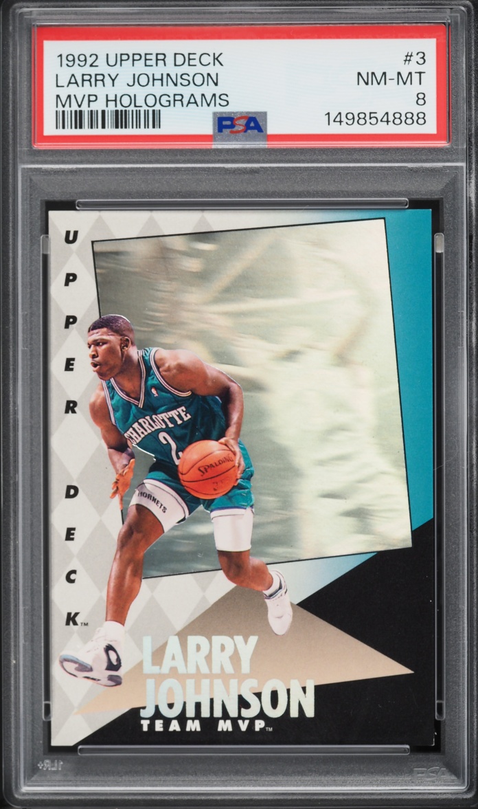 1992 Upper Deck MVP Holograms Larry Johnson #3 PSA 8 NM-MT