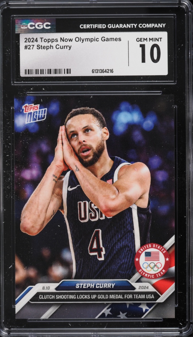 2024 Topps Now Olympic Games Stephen Curry #27 CGC 10 GEM MINT