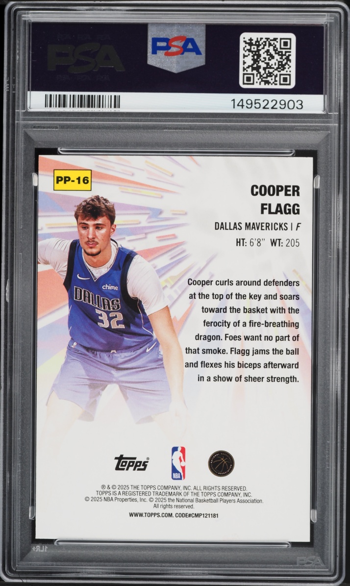 2025 Topps Power Players Cooper Flagg ROOKIE #PP-16 PSA 10 GEM MINT