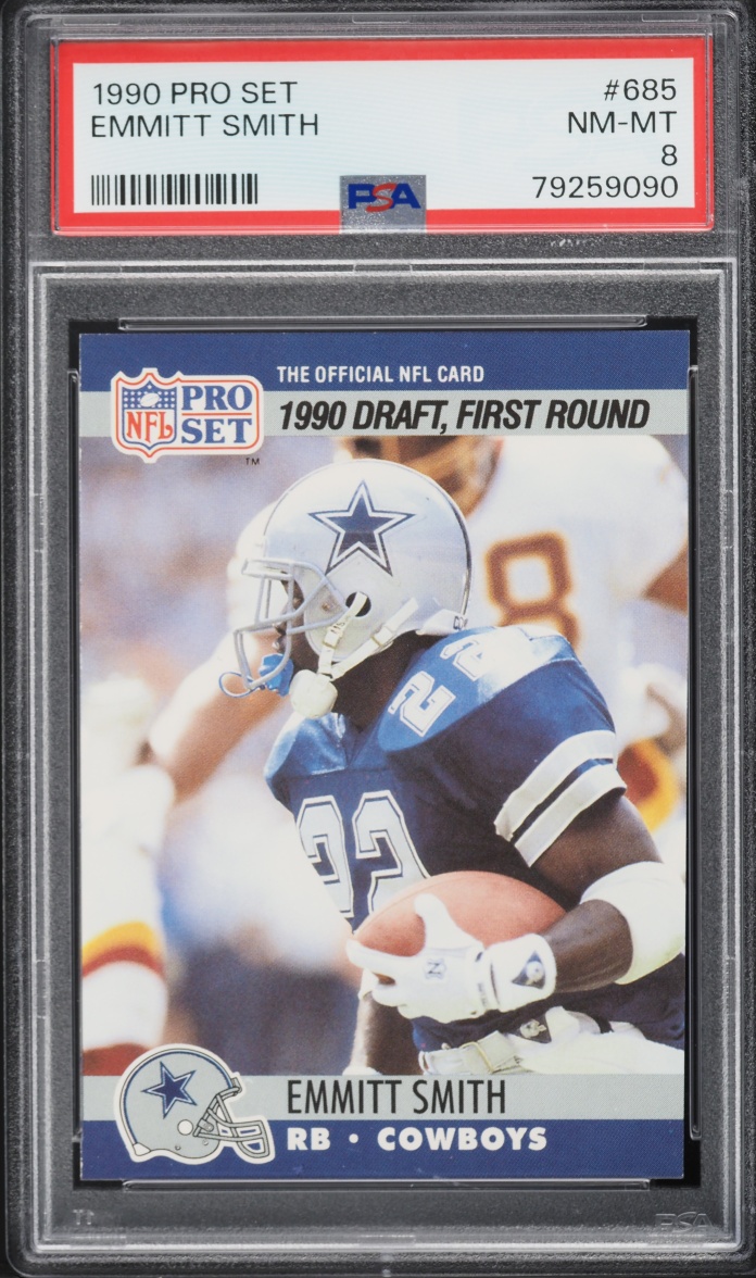 1990 Pro Set Football Emmitt Smith ROOKIE #685 PSA 8 NM-MT