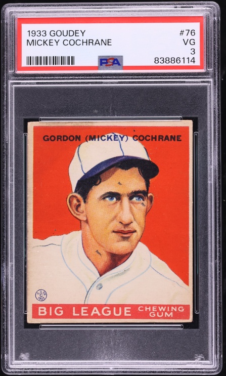1933 Goudey Mickey Cochrane #76 PSA 3 VG