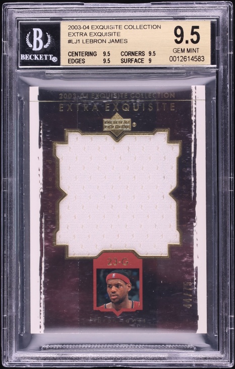2003 Exquisite Collection Extra LeBron James ROOKIE PATCH /75 #EE-LJ1 BGS 9.5 GEM MINT