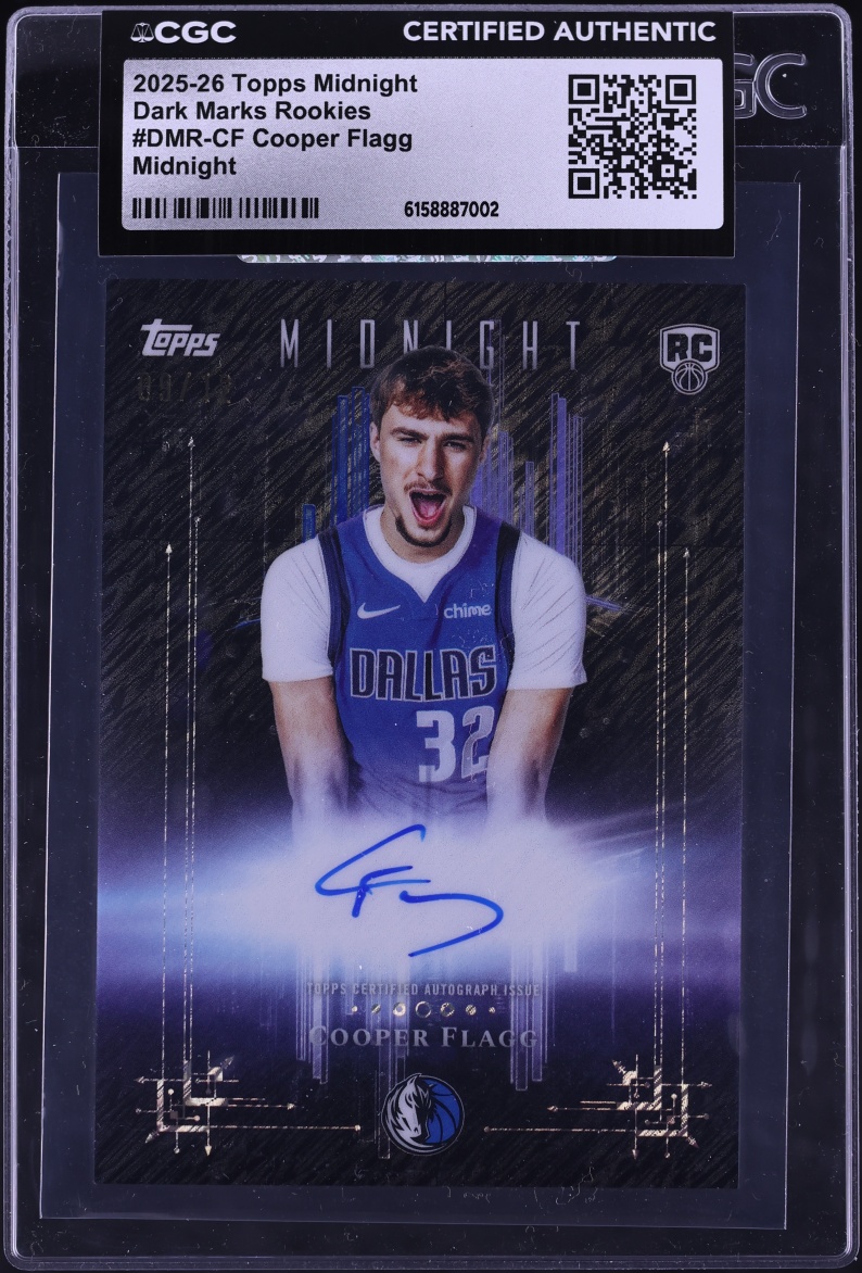 2025 Topps Midnight Dark Marks Midnight Cooper Flagg ROOKIE AUTO /12 #DMR-CF CGC AUTH