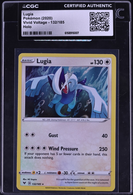2020 Pokemon Sword & Shield Vivid Voltage Holo Lugia #132 CGC 9 MINT on  Fanatics Collect