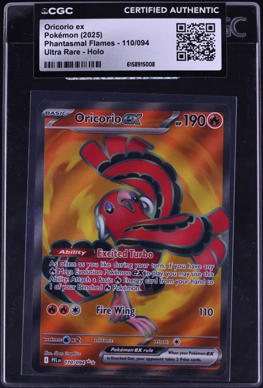 2025 Pokemon Mega Evolution Phantasmal Flames Full Art Oricorio ex #110 CGC AUTH