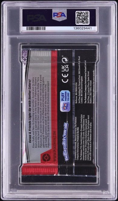 2025 Pokemon Scarlet & Violet Prismatic Evolutions Foil Pack Eevee & Sylveon PSA 9 MINT