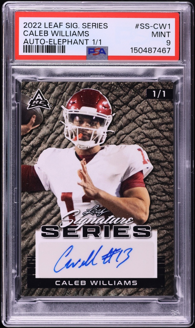2022 Leaf Signature Series Elephant Caleb Williams ROOKIE AUTO 1/1 #SS-CW1 PSA 9 MINT