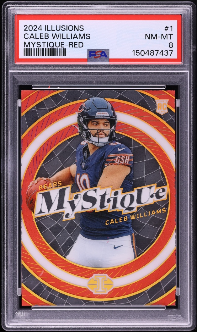 2024 Panini Illusions Mystique Red Caleb Williams ROOKIE /199 #1 PSA 8 NM-MT