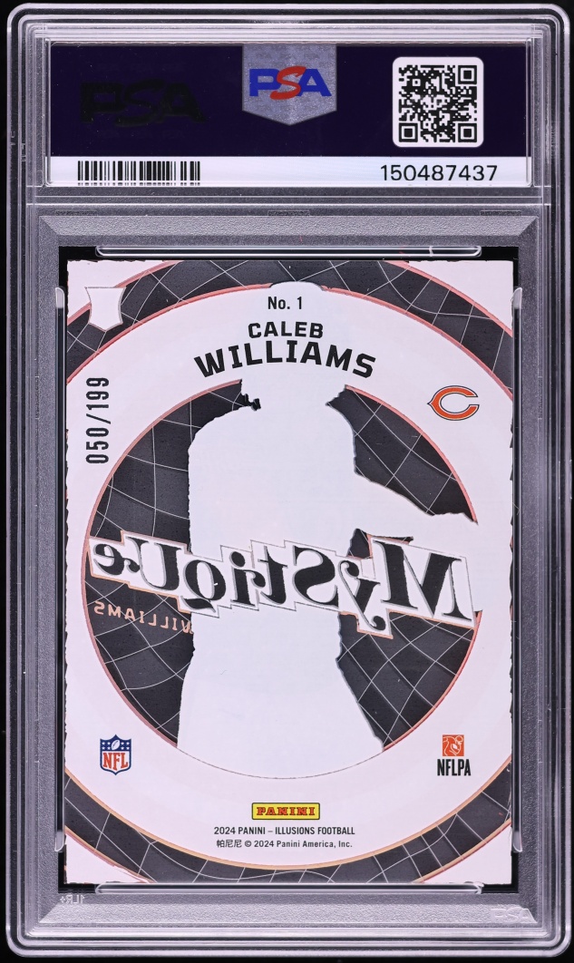 2024 Panini Illusions Mystique Red Caleb Williams ROOKIE /199 #1 PSA 8 NM-MT