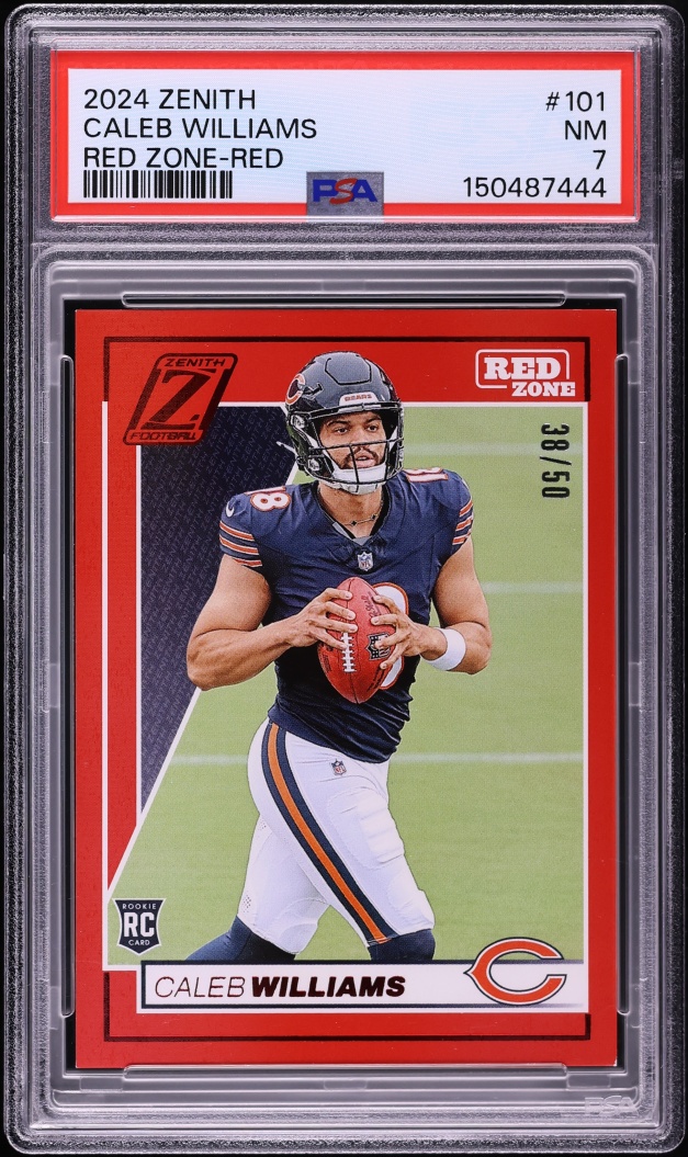 2024 Panini Zenith Red Zone Caleb Williams ROOKIE /50 #101 PSA 7 NRMT