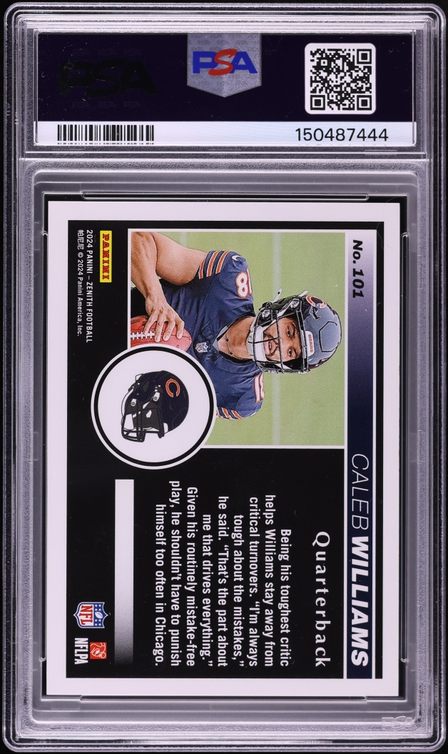 2024 Panini Zenith Red Zone Caleb Williams ROOKIE /50 #101 PSA 7 NRMT