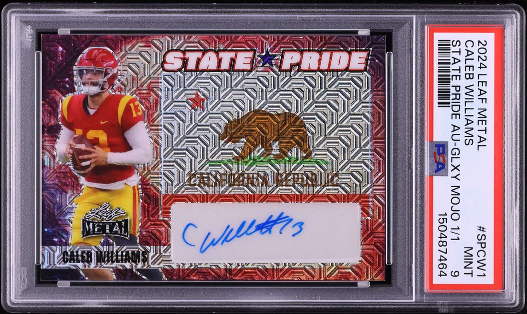 2024 Leaf Metal State Pride Galaxy Mojo Caleb Williams AUTO 1/1 #SPCW1 PSA 9 MINT