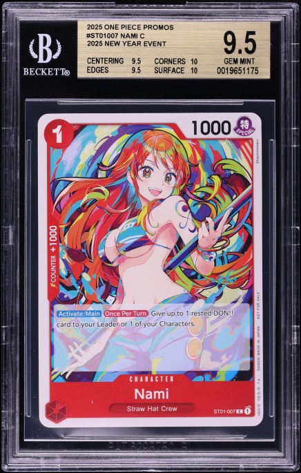 2025 One Piece Japanese Promo Nami #P-102 CGC 10 PRISTINE on