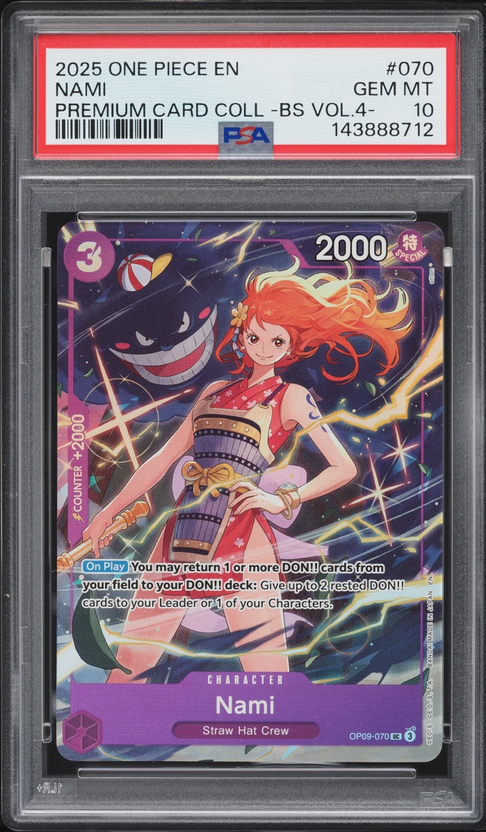 2025 One Piece Premium Best Selection Vol. 4 Alt Art Nami #OP09-070 PSA 10 GEM MINT