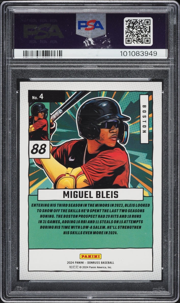 2024 Donruss Diamond Marvels Miguel Bleis #4 PSA 8 NM-MT