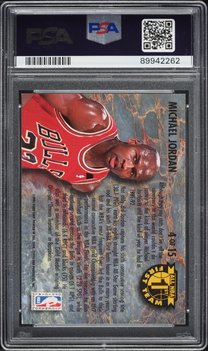 1992 Ultra All-NBA Michael Jordan #4 PSA 9 MINT