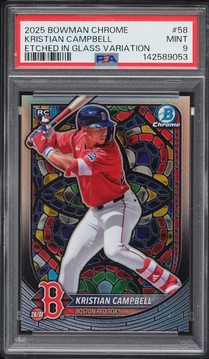 2025 Bowman Chrome Etched In Glass Variation Kristian Campbell ROOKIE #58 PSA 9 MINT