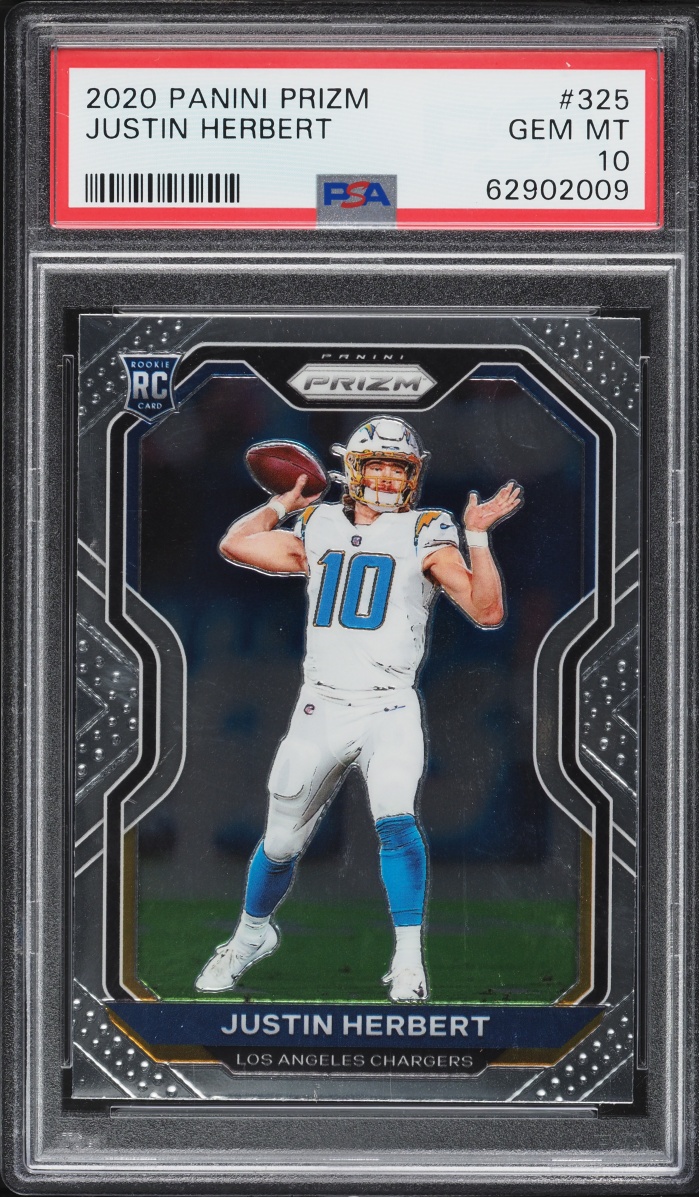 2020 Panini Prizm Justin Herbert ROOKIE #325 PSA 10 GEM MINT