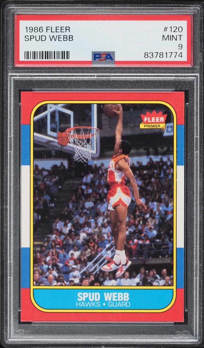 1986 Fleer Basketball Spud Webb ROOKIE #120 PSA 9 MINT
