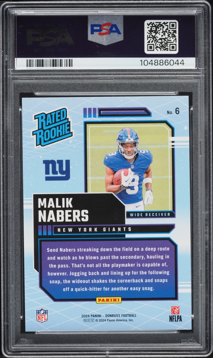 2024 Donruss Retro Malik Nabers ROOKIE #6 PSA 10 GEM MINT