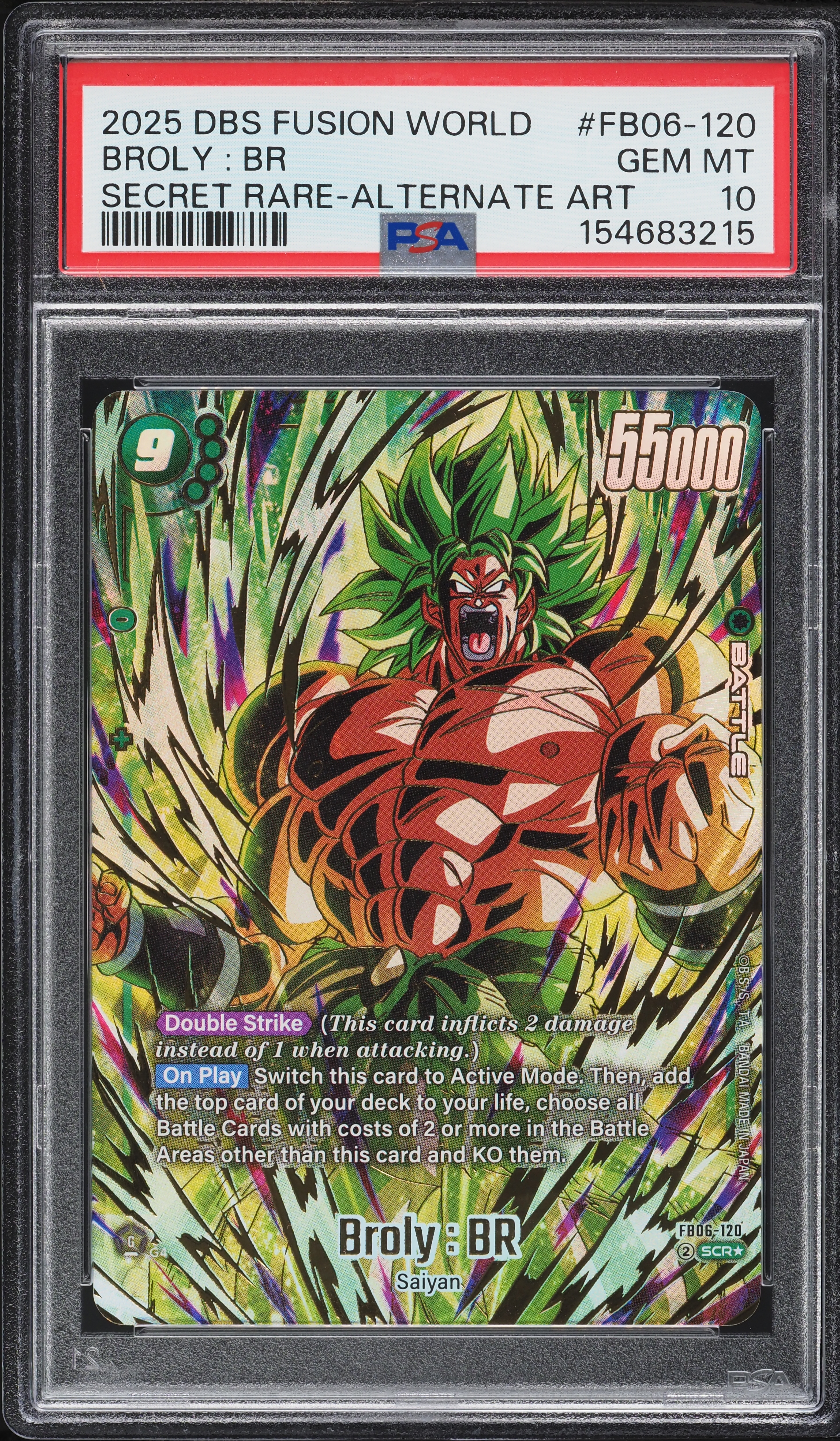 2025 Dragon Ball Super Fusion World Rivals Clash SCR Alt Art Broly