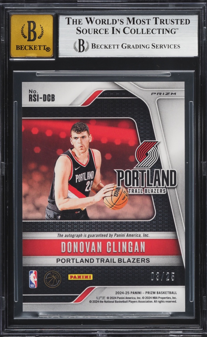2024 Panini Prizm Signatures Mojo Donovan Clingan ROOKIE AUTO /25 #10 BGS 9 MINT