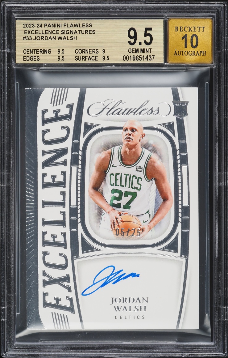 2023 Panini Flawless Excellence Signatures Jordan Walsh ROOKIE AUTO /25 #33 BGS 9.5 GEM MINT