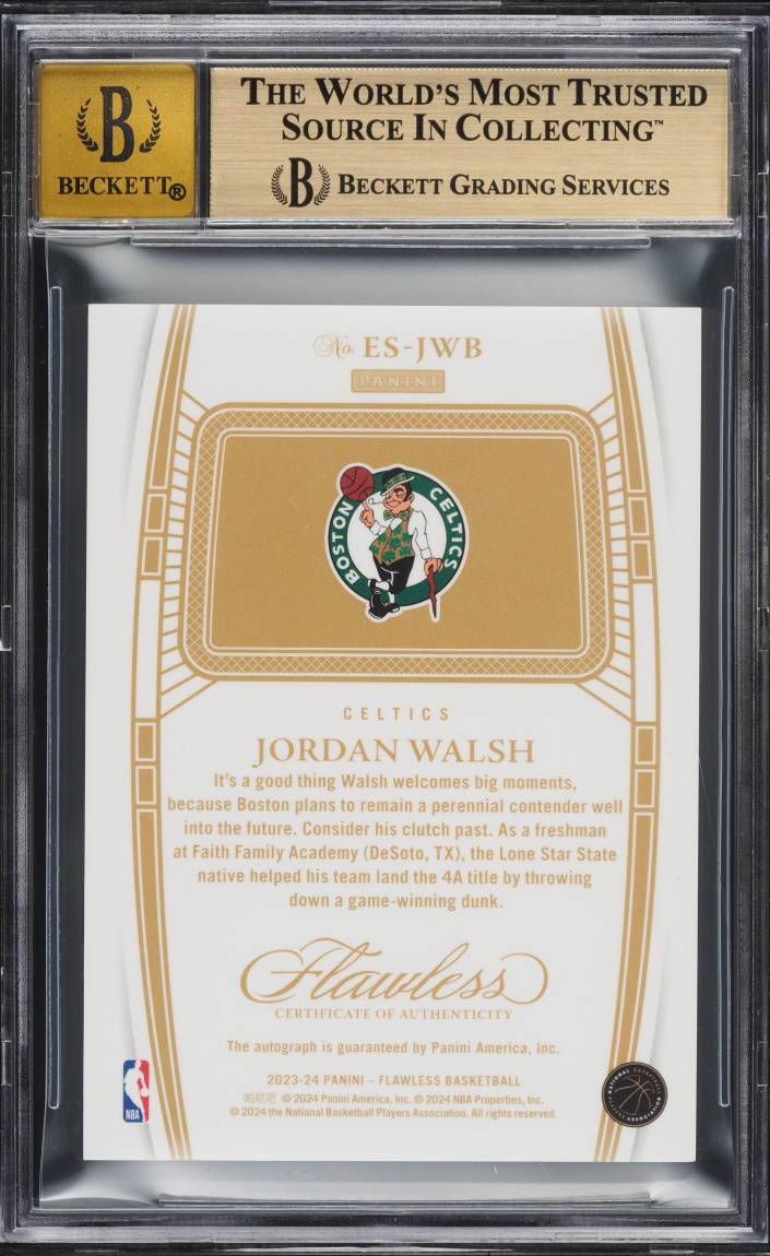 2023 Panini Flawless Excellence Signatures Jordan Walsh ROOKIE AUTO /25 #33 BGS 9.5 GEM MINT