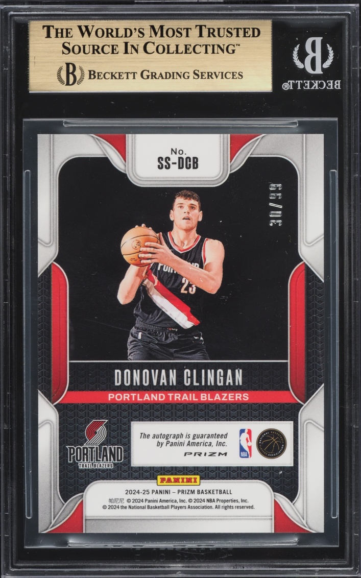 2024 Panini Prizm Sensational Signatures Red Donovan Clingan ROOKIE AUTO /99 #10 BGS 9.5