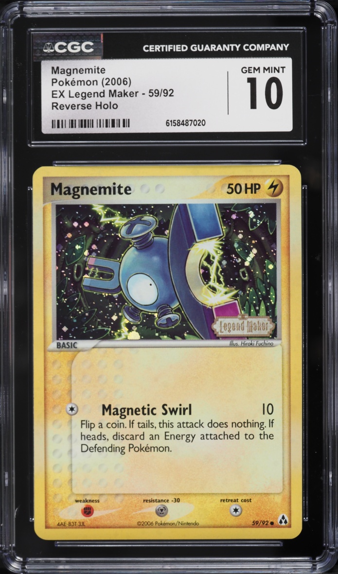 2006 Pokemon EX Legend Maker Reverse Holo Magnemite #59 CGC 10 GEM MINT