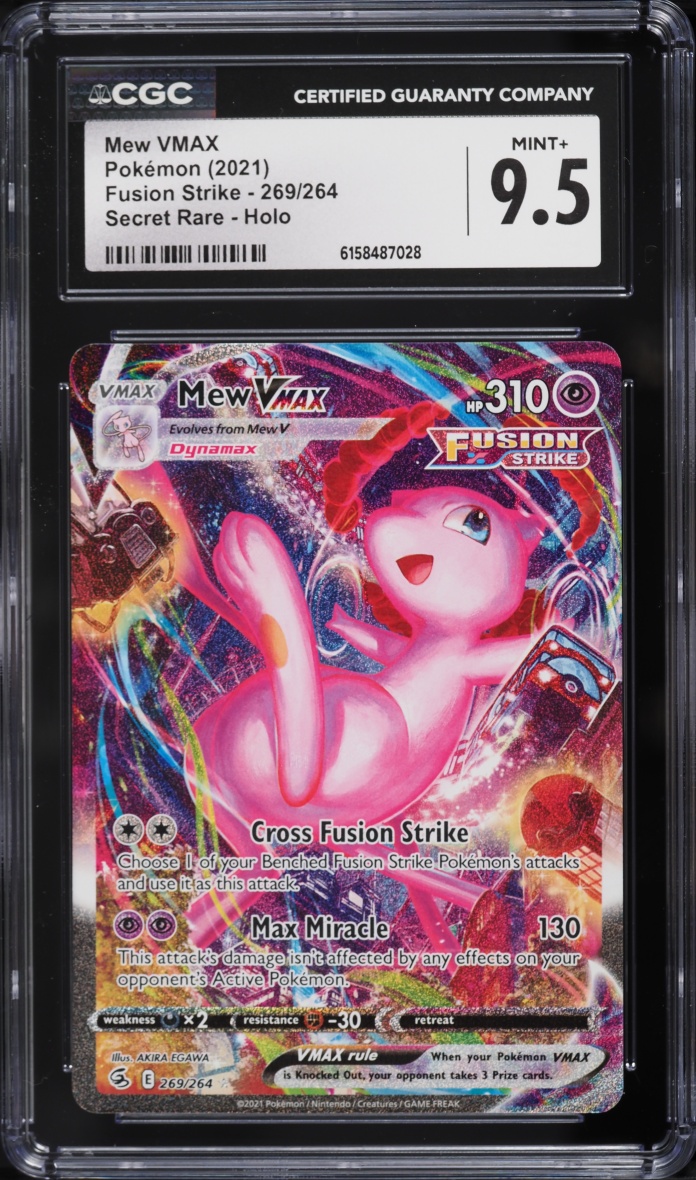 2021 Pokemon Sword & Shield Fusion Strike SEC Mew VMAX #269 CGC 9.5 MINT+