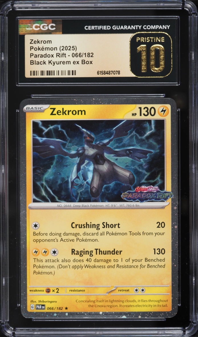 2025 Pokemon Scarlet & Violet Paradox Rift Black Kyurem ex Box Zekrom #066 CGC 10 PRISTINE
