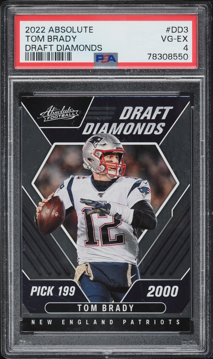 2022 Absolute Draft Diamonds Tom Brady #DD-3 PSA 4 VGEX