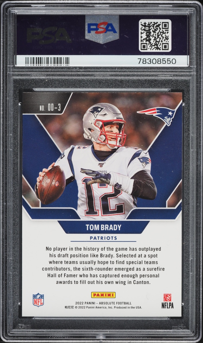 2022 Absolute Draft Diamonds Tom Brady #DD-3 PSA 4 VGEX