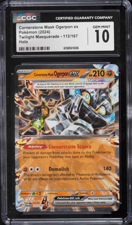 2024 Pokemon Scarlet & Violet Twilight Masquerade Cornerstone Mask Ogerpon Ex #112 CGC 10 GEM