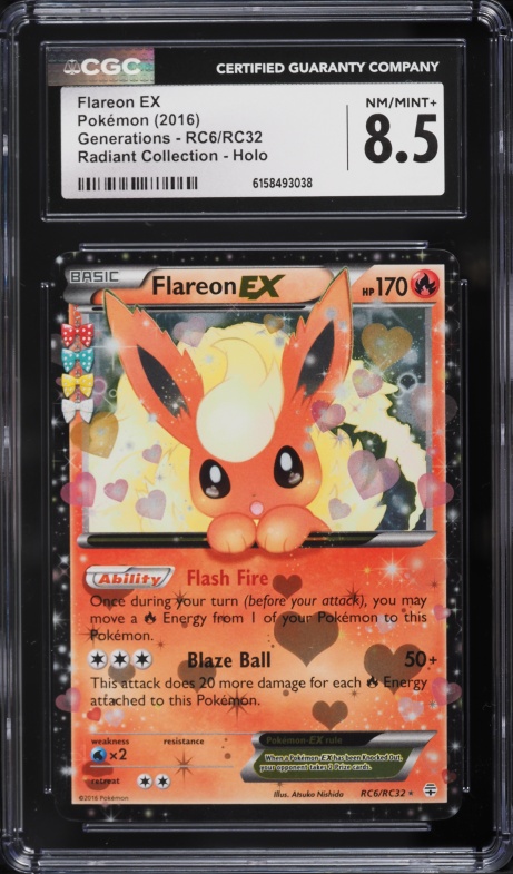 2016 Pokemon XY Generations Radiant Collection Flareon EX #RC6 PSA