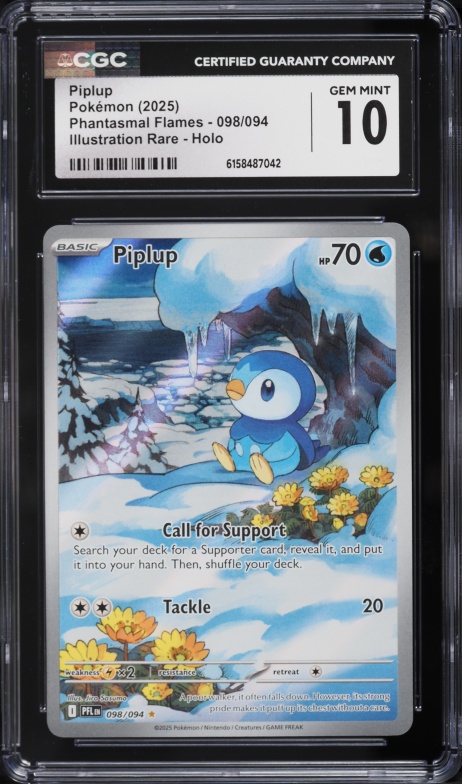 2025 Pokemon Japanese Mega Inferno X AR Piplup #85 CGC 10 PRISTINE