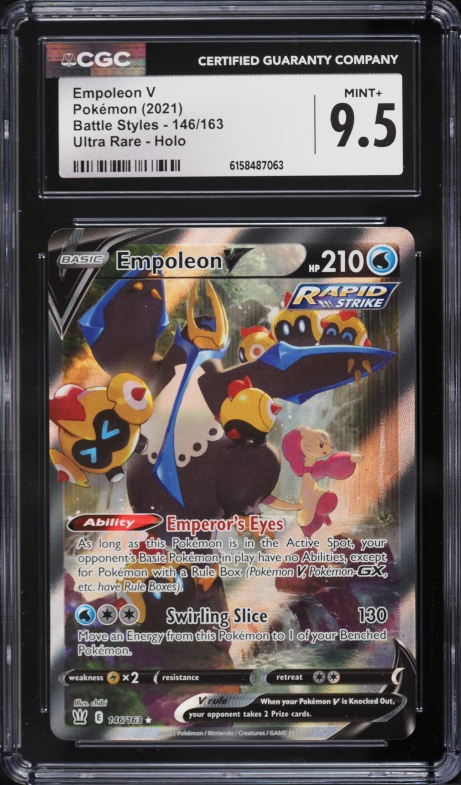 2021 Pokemon Sword & Shield Battle Styles Alt Art Empoleon V #146 CGC 9.5 MINT+