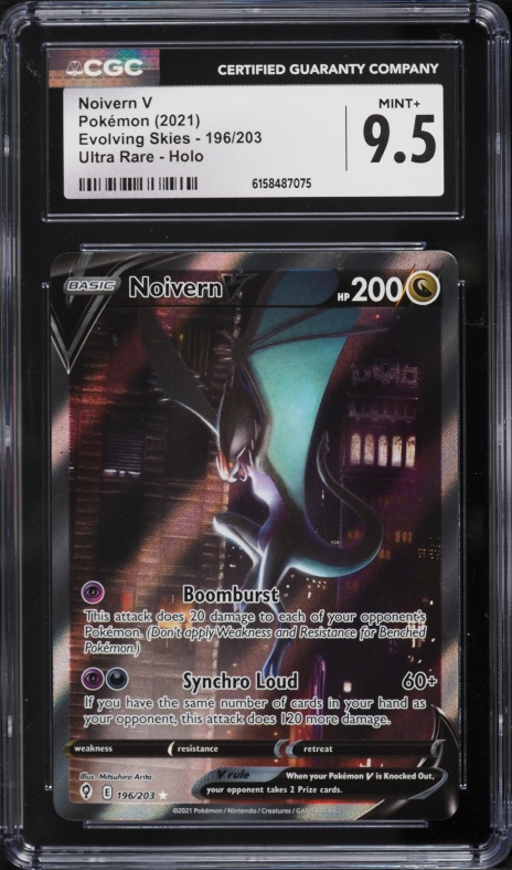 2021 Pokemon Sword & Shield Evolving Skies Alt Art Noivern V #196 CGC 9.5 MINT+