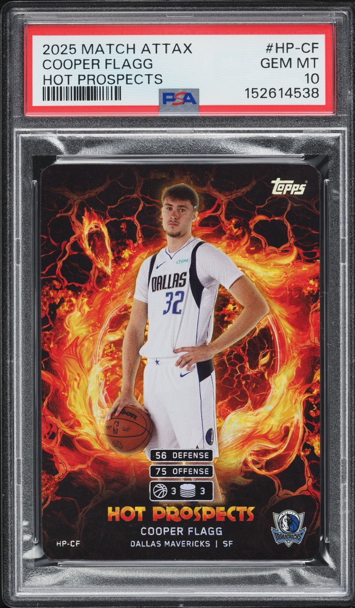 2025 Topps Match Attax Hot Prospects Cooper Flagg ROOKIE #HP-CF PSA 10 GEM MINT