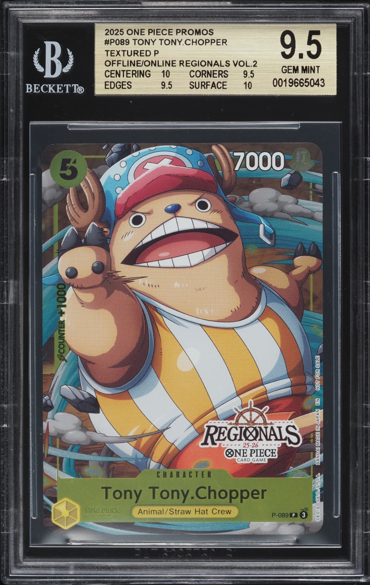 2025 One Piece Promo Offline Online Regionals Vol 2 Tony Tony Chopper #P-089 BGS 9.5 GEM MINT